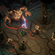Warriors confront a giant pig troll in a dungeon.